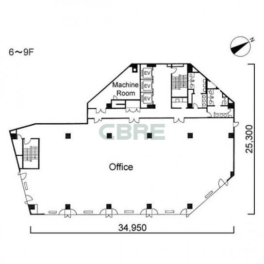 6階〜9階 平面図