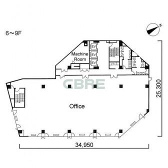 6階〜9階 平面図