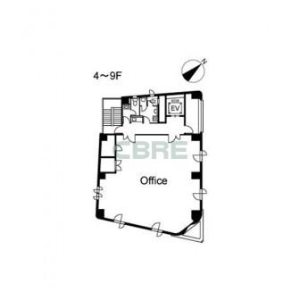 4階〜9階 平面図
