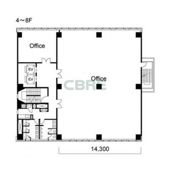 4階〜8階 平面図