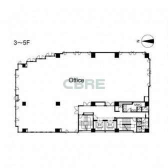 3階〜5階 平面図