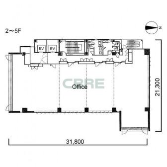 3階〜12階 平面図