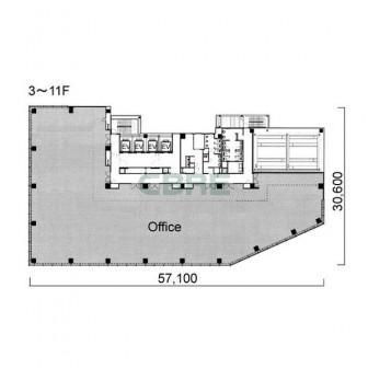 3階〜11階 平面図