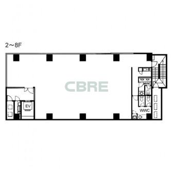 2階〜8階 平面図
