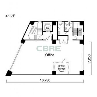 4階〜7階 平面図