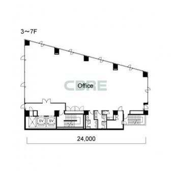 3階〜7階 平面図