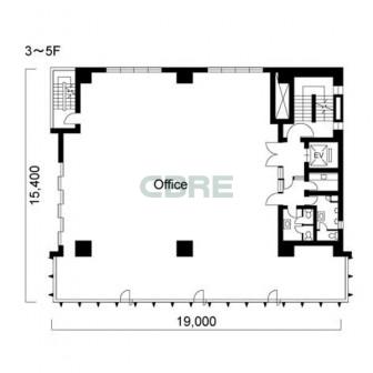3階〜5階 平面図