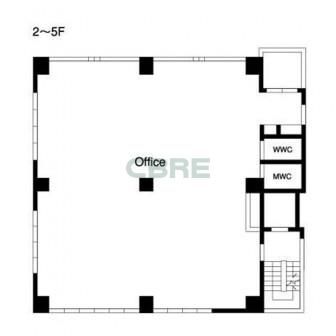 2階〜5階 平面図