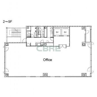 2階〜9階 平面図