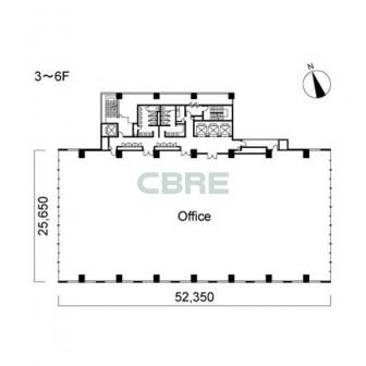 3階〜6階 平面図
