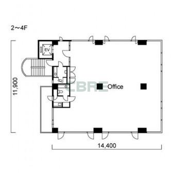 2階〜4階 平面図