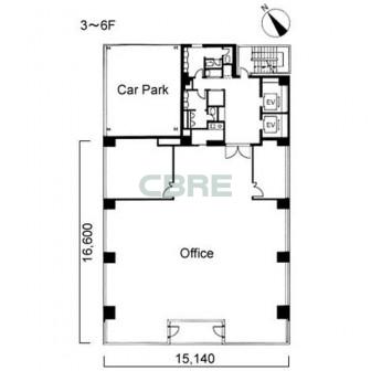 3階〜6階 平面図
