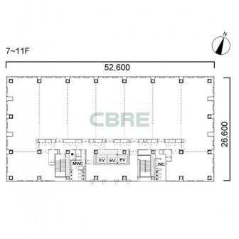 7階〜11階 平面図