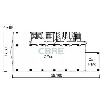 4階〜8階 平面図