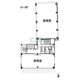 6階〜9階 平面図