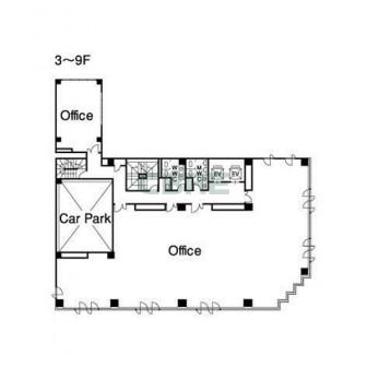 3階〜9階 平面図