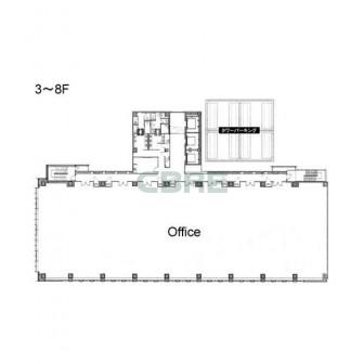 3階〜8階 平面図