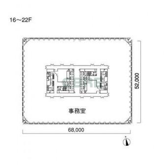 16階〜22階 平面図