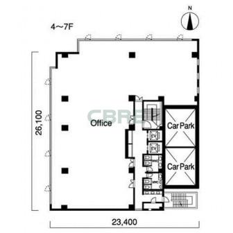 4階〜7階 平面図