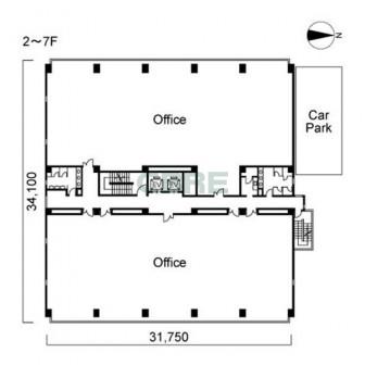 2階〜7階 平面図