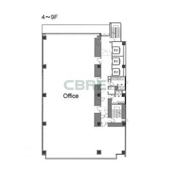 4階〜9階 平面図
