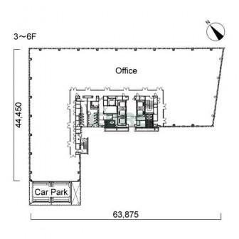 3階〜6階 平面図