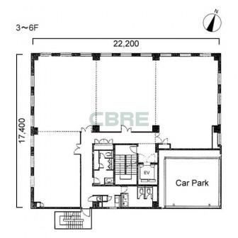 3階〜6階 平面図