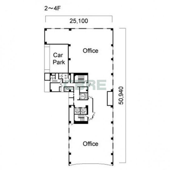 2階〜4階 平面図