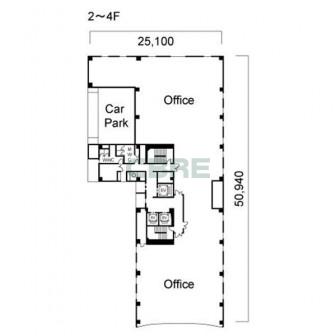 2階〜4階 平面図