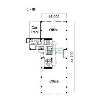 5階〜8階 平面図