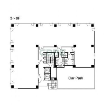 3階〜8階 平面図