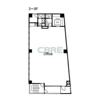 3階〜9階 平面図