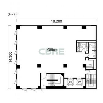 3階〜7階 平面図