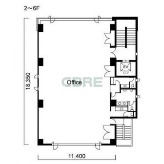 2階〜6階 平面図