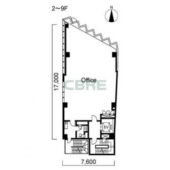 2階〜9階 平面図