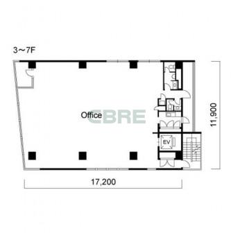 3階〜7階 平面図
