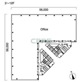 2階〜12階 平面図
