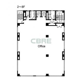 2階〜8階 平面図