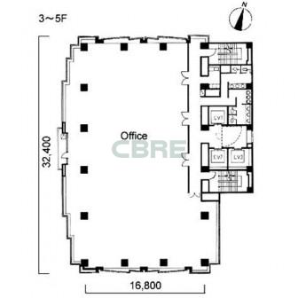 3階〜5階 平面図