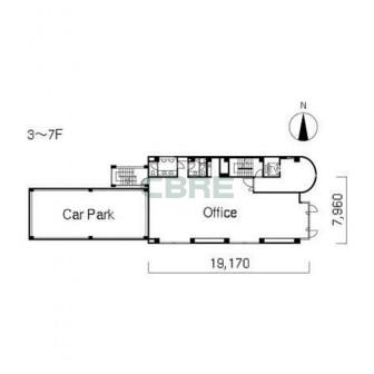 3階〜7階 平面図