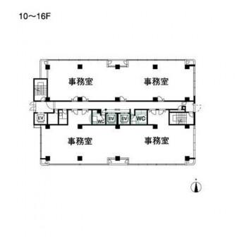 10階〜16階 平面図
