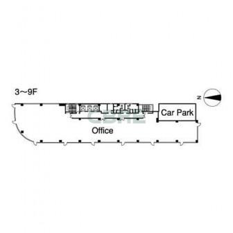 3階〜9階 平面図