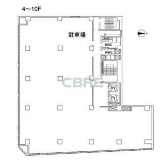 4階〜10階 平面図
