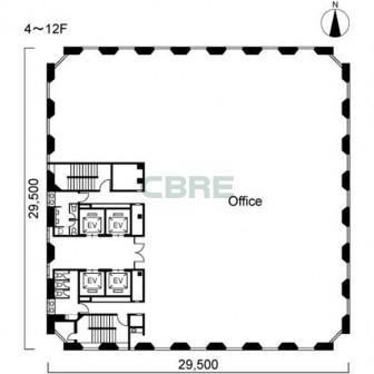 4階〜12階 平面図