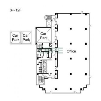 3階〜12階 平面図
