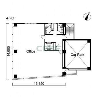 4階〜8階 平面図