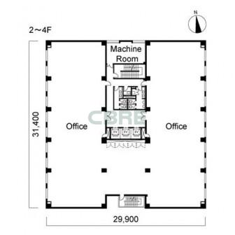 2階〜4階 平面図