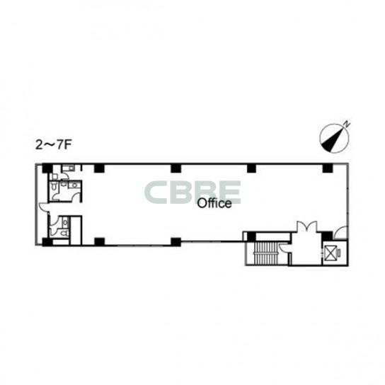 2階〜7階 平面図