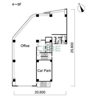 4階〜9階 平面図