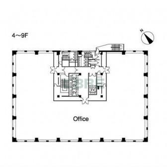 4階〜9階 平面図